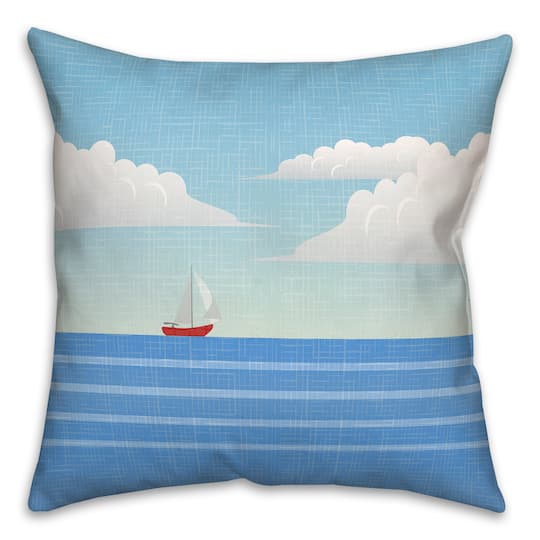 Lonesome Sailboat Throw Pillow